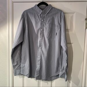 Columbia Shirt Adult Size Medium Blue Long Sleeve Button Down 100% Cotton Men